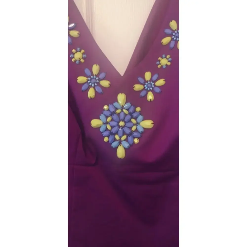 Boden NWT Sleeveless‎ Dress with Beading, Purple, Size 4
